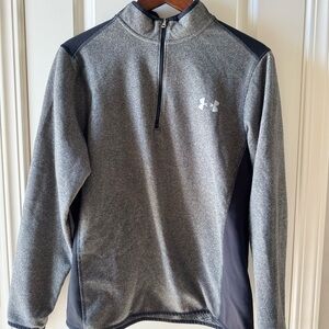 Under Armour Heather Gray and Black Quarter-Zip